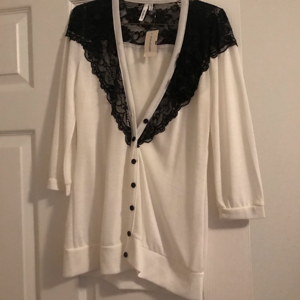 NWT Black and White Cardigan